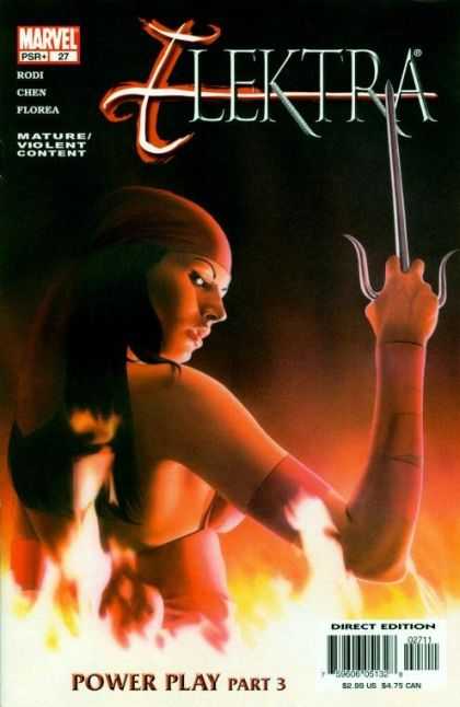 Elektra 27 - Girl - Sword - Fire - Letters - Black - Mike Mayhew