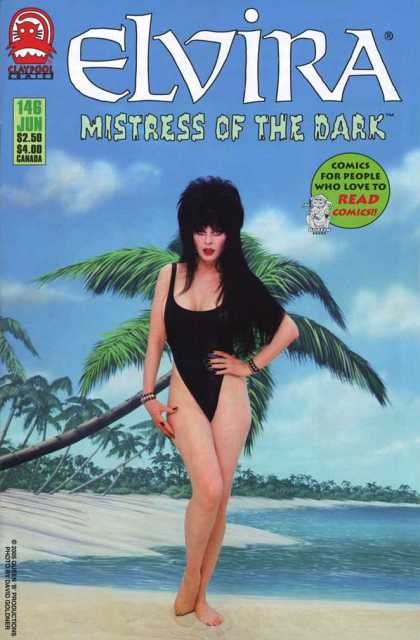 Mistress Of The Dark - June - Beach - Palm Tree - Bathing Suit Elvira 146 - Mistress Of The Dark - June - Beach - Palm Tree - Bathing Suit