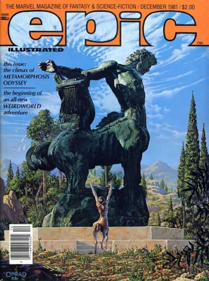Epic 9 - Illustrated - Metamorphosis Odyssey - Weirdworld Adventure - Pine Tree - Statue