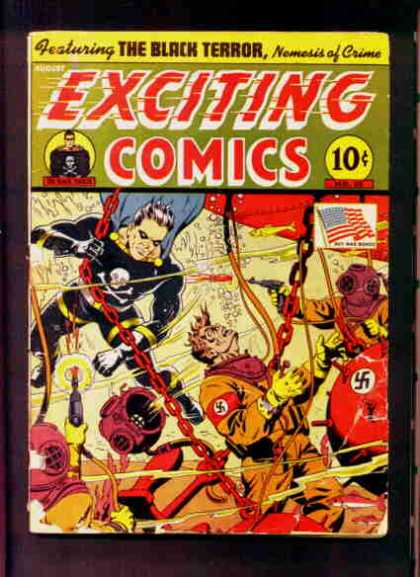 Exciting Comics 28 - The Black Terror - Nemesis Of Crime - Costumes - Guns - Battle
