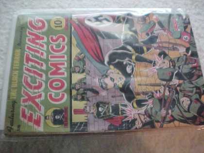 Exciting Comics 33 - Fighting - Green - Cape - Dark Eyes - Swastika