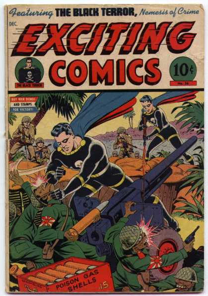 Exciting Comics 36 - Exciting Comics - The Black Terror - Nemesis Of Crime - Poison Gas Shells - Beach - Alex Schomburg