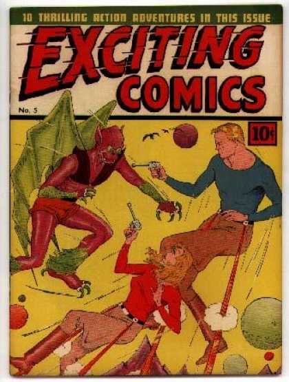 Exciting Comics 5 - Thrilling Action Adventures - Wings - Goblin - Red Shirt - Mountain Peaks