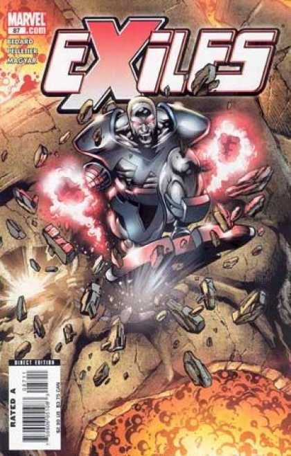 Exiles 87 - Marvel Comics - Metal Armour - Magyar - Lave - Rocks