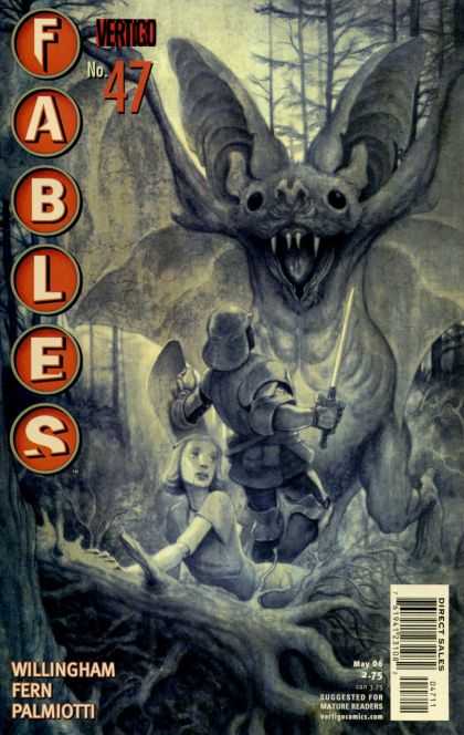 Fables 47 - Vertigo - Bat - Monster - Sword - Helmet - James Jean