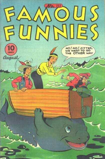 Indians - Cowboys - Westerns - Funny Pages - Monkey Ina Boat With Wrench Famous Funnies 133 - Indians - Cowboys - Westerns - Funny Pages - Monkey Ina Boat With Wrench