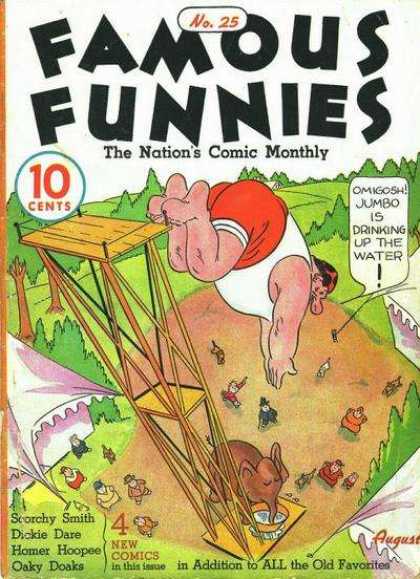Famous Funnies 25 - Jumbo - Water - Diving - Dickie Dare - Scorchy Simth