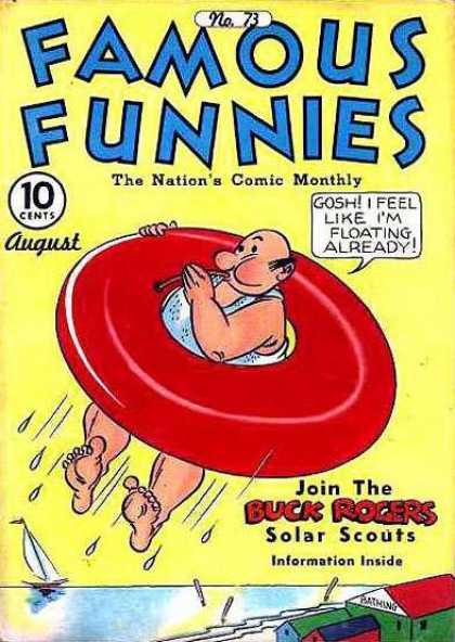 Famous Funnies 73 - Buck Rogers Solar Scouts - Popular Culture - Swimming - Inner Tube - Sailboat
