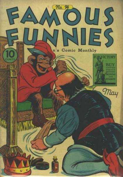Monkey - Bald - Shoe Polish - Crown - Cap Famous Funnies 94 - Monkey - Bald - Shoe Polish - Crown - Cap