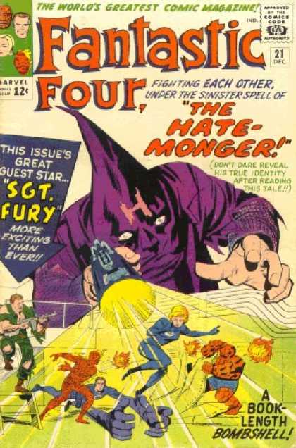 Fantastic Four 21 - Fury - Hate-monger - Approved By The Comics Code Authority - Marvel - Bombshell - Jack Kirby