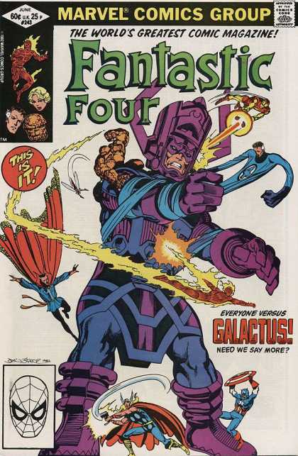 Fantastic Four 243 - Iron Man - Thing - Human Torch - Mr Fantastic - Captain America - John Byrne