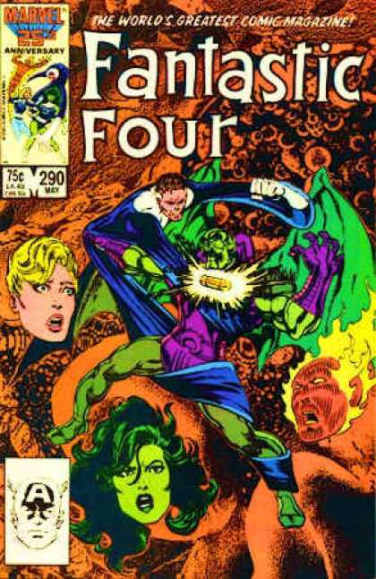 Fantastic Four 290 - Anniversery Edition - Captain America - Plastic Man - Super Heros - May Edition - John Byrne