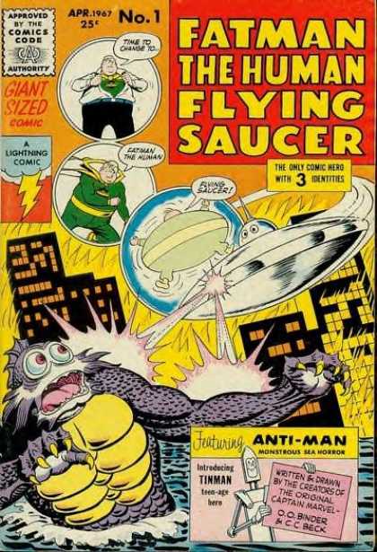 Fatman 1 - Human Flyer Caucer - Space - Lightning - Super Hero - Spin