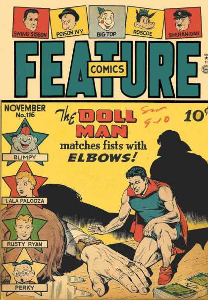Feature Comics 116 - Doll Man - Blimpy - Lala Palooza - Rusty Ryan - Giant Hand