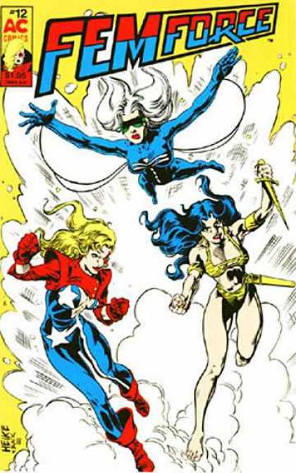 Femforce 12 - Flying - White Hair - Trio - Clouds - Dagger - Mark Heike