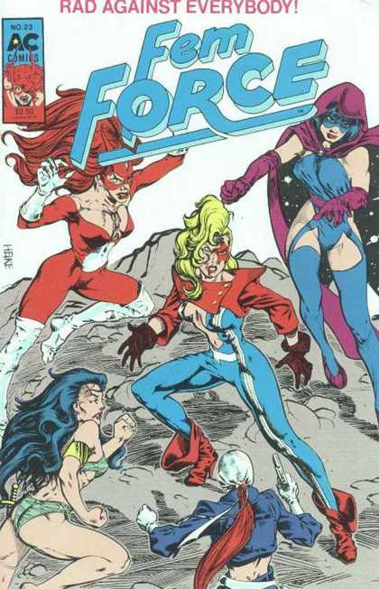 Femforce 23 - Women - Super Heroes - Capes - Redhead - Gun - Mark Heike