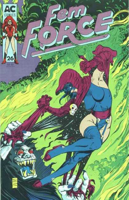 Femforce 26 - Green Flame - 26 - Monster - Skull - Female Hero