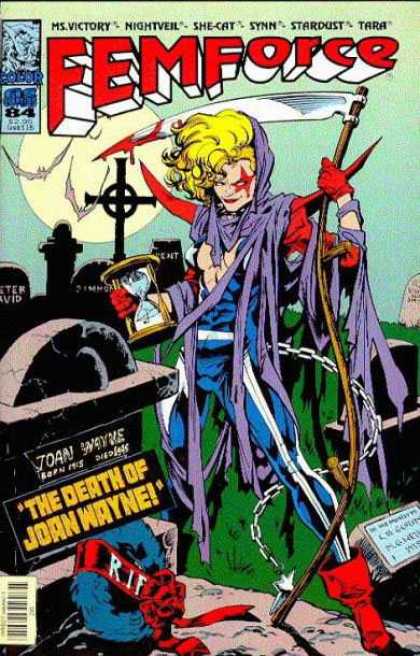 Femforce 84 - No 84 - Graveyard - Death Of John Wayne - Tombs - Ms Victory - Mark Heike
