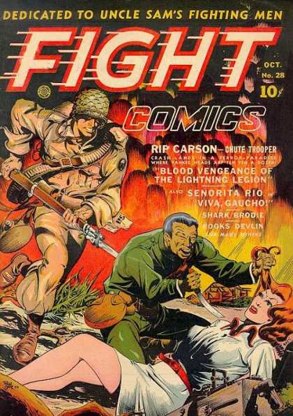 Fight Comics 28 - Rip Carson - Chute Trooper - Blood Vengeance Of The Lightning Legion - Senorita Rio Viva Gaucho - Shark Brodie