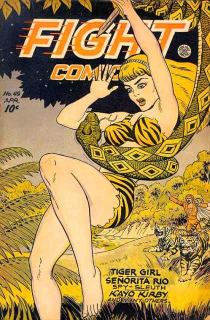 Fight Comics 49 - Jungle - Woman - Man - Knife - Snake