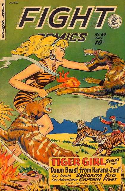 Fight Comics 64 - Fight Comics - Tiger Girl - Sea Adventure - Dawn Beast - Spy Sleuth