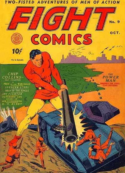 Fight Comics 9 - Two-fisted Adventures Of Men Of Action - The Power Man - Chip Collins - Sky Fighter - Spencer Steel