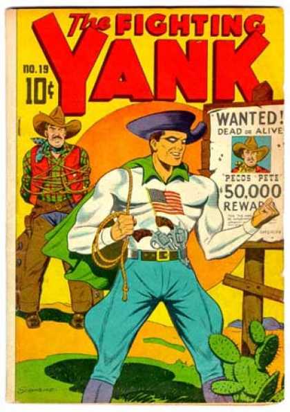 Fighting Yank 19 - Wanted Poster - Prisoner - Cactus - Sun - Desert