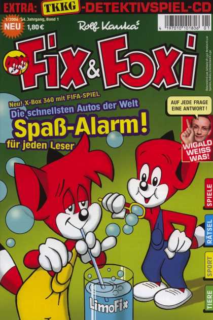 Fix & Foxi (2005) 3 - Bubbles - Straw - Drink - Animals - Limofix