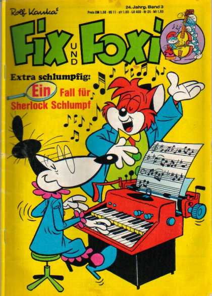 Fix und Foxi 1046 - German - Extra Schlumpfig - Stool - Pianotypewriter - Music
