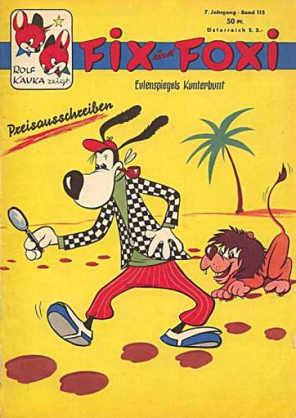 Fix und Foxi 115 - Rolf Kauka - Dog - Lion - Checkered Coat - Stripped Pants