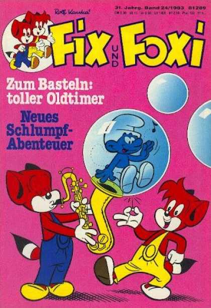 Fix und Foxi 1182 - Saxaphone - Smurf - Bubble - Red Fox - Yellow Pants