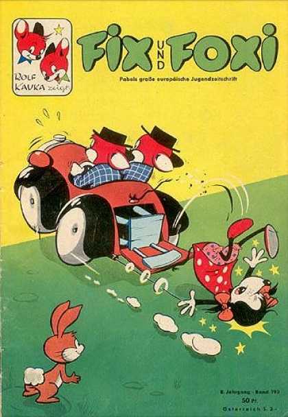 Fix und Foxi 193 - Two Foxes - Driving Car Off Edge - Rope Snaps - Character Falls Off Car - Rabbit