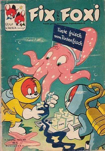 Fix und Foxi 209 - Pink Squid - Underwater - Ink - Starfish - Oxygen Bottles