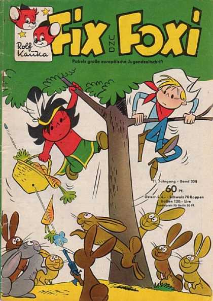 Fix und Foxi 338 - Boys - Tree - Carrots - Rabbits - Leaves
