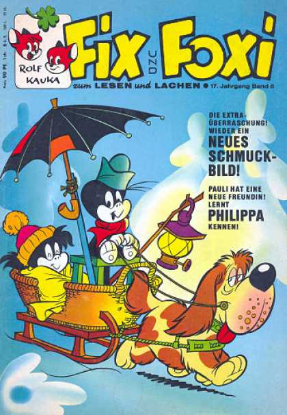 Fix und Foxi 685 - Fox - Umbrella - Dog - Sleigh - Snow