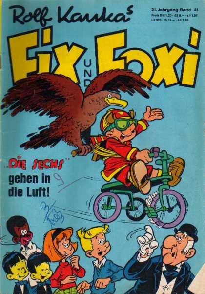 Fix und Foxi 929 - Boy - Rolf Kauka - Bird - Bike