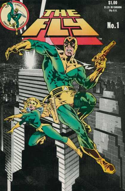 Fly 1 - City - Night - Buildings - Gun - Red Circle Comics Group - Jim Steranko