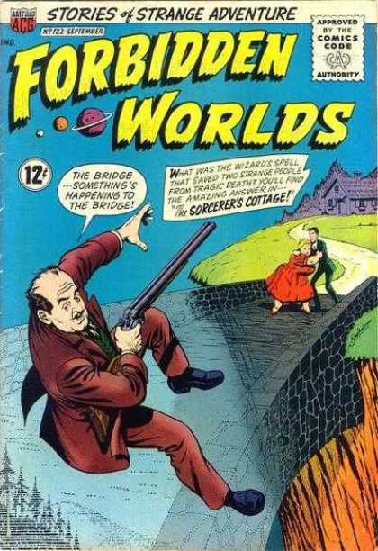 Forbidden Worlds 122 - Stories Of Strange Adventure - Stone Bridge - Gun - Sorcerers Cottage - Cliff