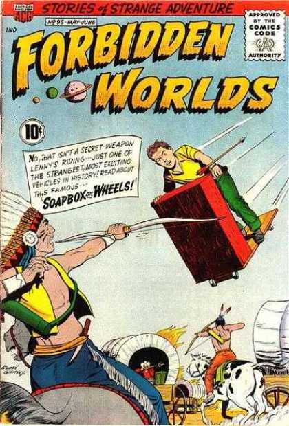 Forbidden Worlds 95 - Stories Of Strange Adventure - Indians - Covered Wagons