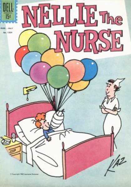 Four Color 1304 - Nellie The Nurse - Dell - Balloons - Hospital - Bed