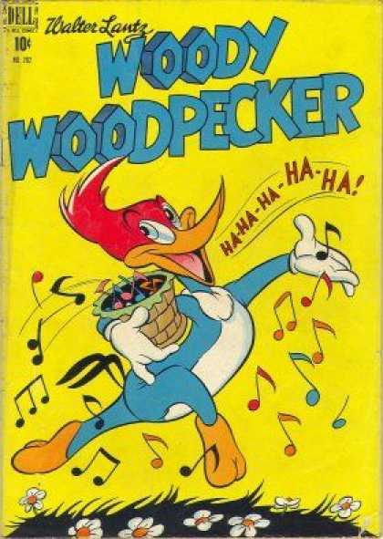 Four Color 202 - Dell - Walter Lantz - Woody Woodpecker - Music Notes - Flowers