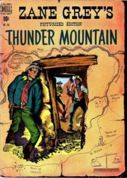 Four Color 246 - Zane Greys - Thunder Mountain - Dell - Cowboy - Gun
