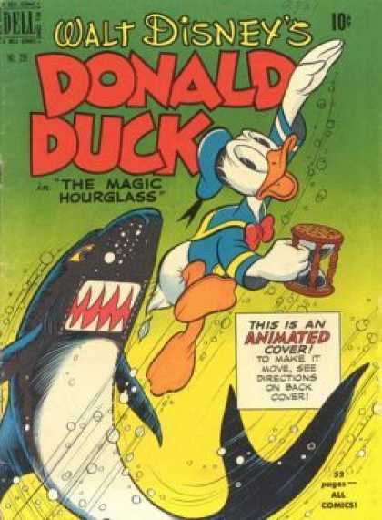 Four Color 291 - Donald Duck - The Magic Hourglass - Sharks - Animated Cover - Underwater