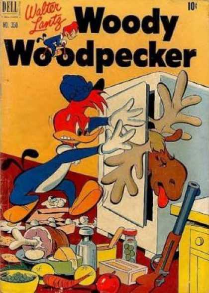 Four Color 350 - Walter Lantz - Woody Woodpecker - Refrigerator - Moose - Shotgun