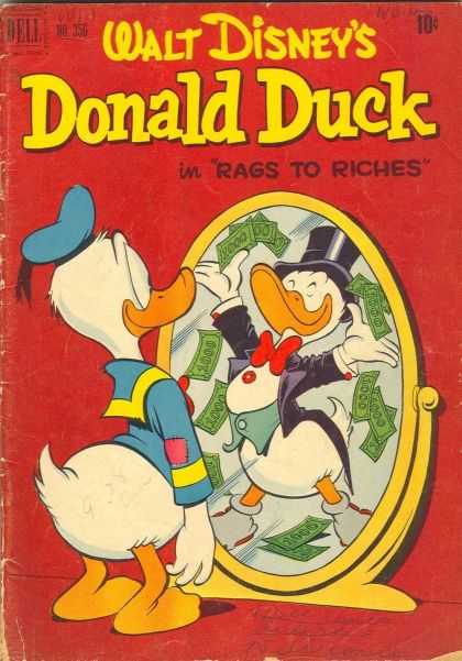 Four Color 356 - Walt Disneys - Donald Duck - Rags To Riches - Dell - Mirror