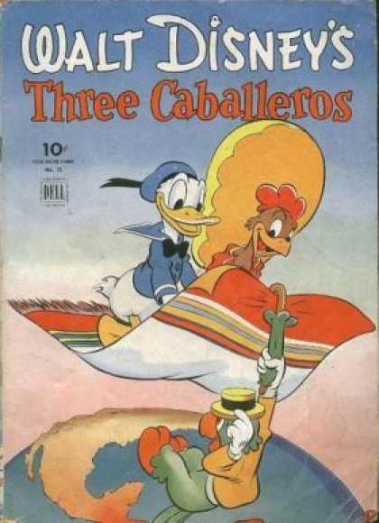 Four Color 71 - Three Caballers - Donald Duck - Earth - Sombrero - Umbrella