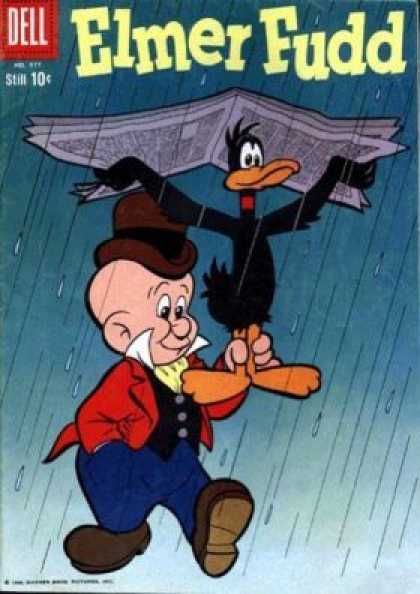 Four Color 977 - Rain - Newspaper - Daffy Duck - Carry - Walking