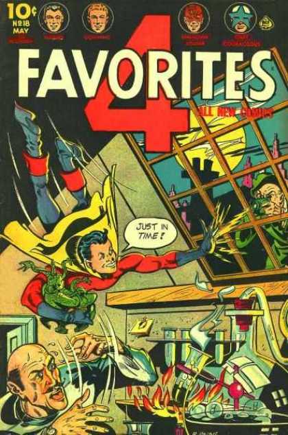 Four Favorites 18 - Window - Man - Superhero - Fire - Moon