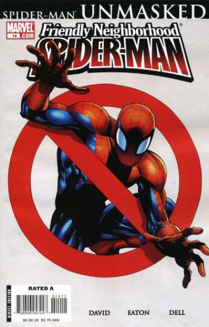 Friendly Neighborhood Spider-Man 14 - Unmasked - Spider-man - Rated-a - Red And Blue Costume - Slashed Circle