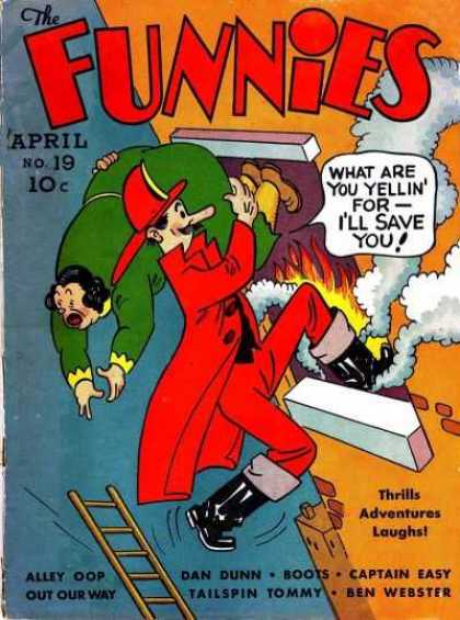Funnies 19 - Fire - Fireman - Tailspin Tommy - Dan Dunn - Captain Easy